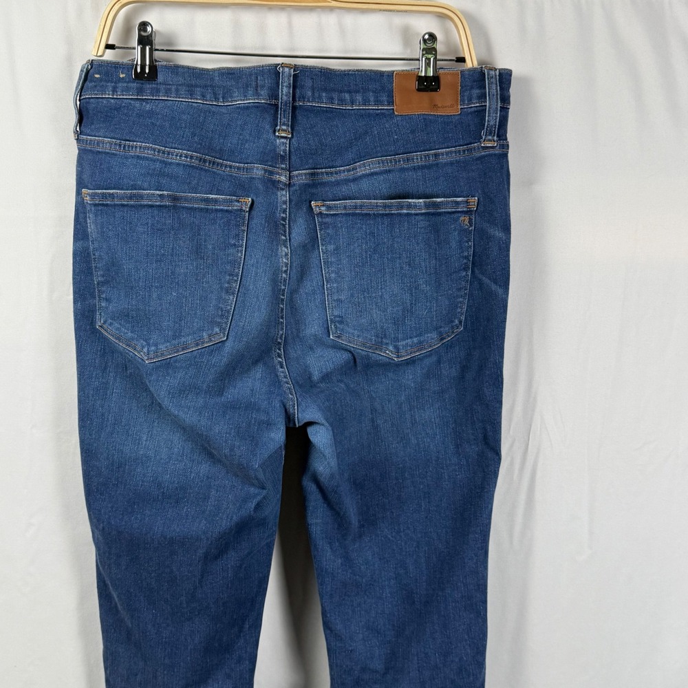Madewell 10" High-Rise Skinny Jeans Button Fly Raw Hem Medium Wash Blue Women 31 - Picture 6 of 13